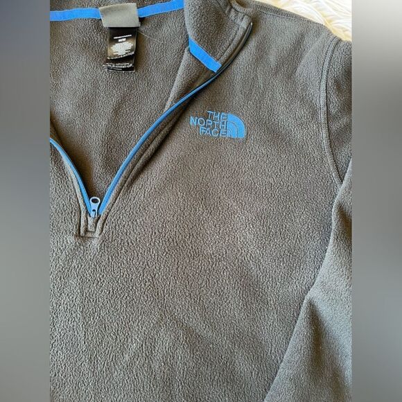 The North Face 💫MEN Quarter Zip Pullover Sweater 💫M Royal Blue Black - Picture 3 of 3
